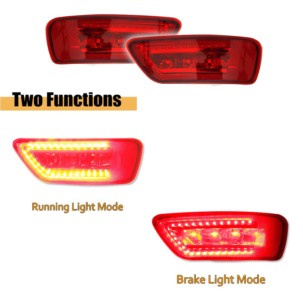 2PCS Red LED Rear Fog/Brake Light Kit For 2011-2020 Jeep Grand Cherokee