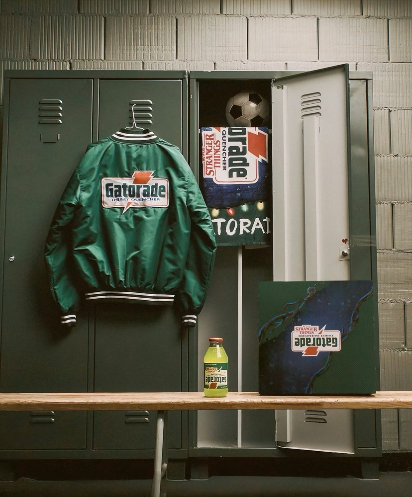 Gatorade x Stranger Things Upside Down Capsule LARGE Satin Jacket # Glass Bottle