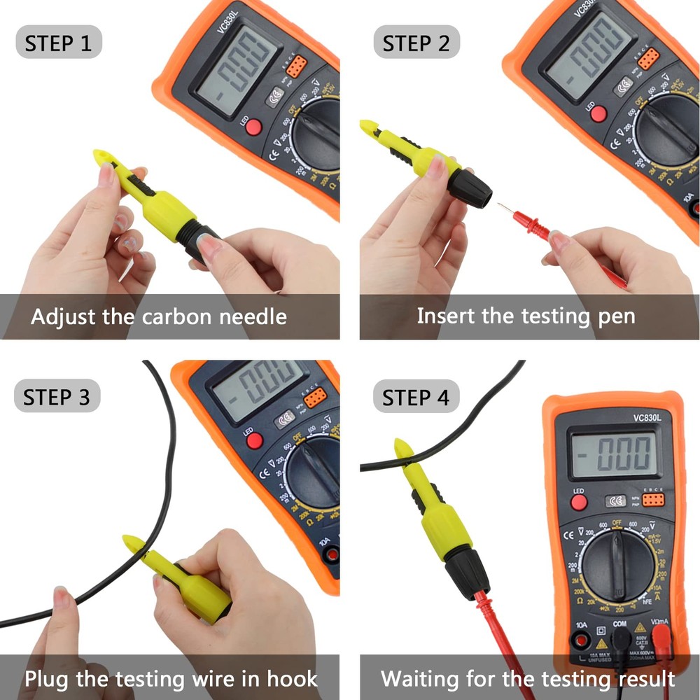 Wire Piercing Probe, Insulation Piercing Clip Tool for Multimeter Voltage Vol...