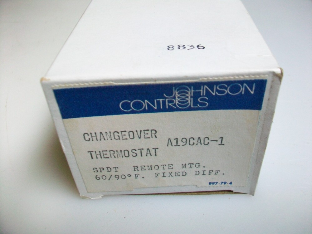 JOHNSON CONTROLS A19CAC-1 CHANGEOVER THERMOSTAT