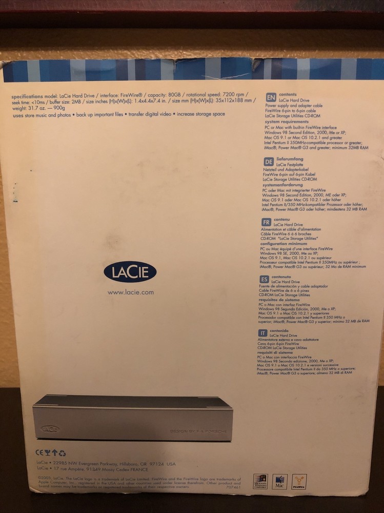 Lacie 80GB External Firewire Hard Drive