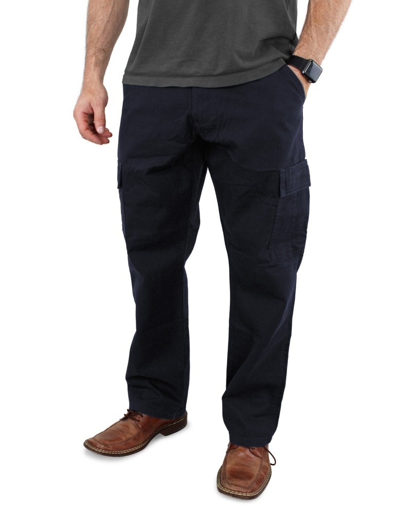 Wrangler Authentics Men's Cargo Pants Regular Fit Rip-Stop 6-Pockets Plus 2-Tech