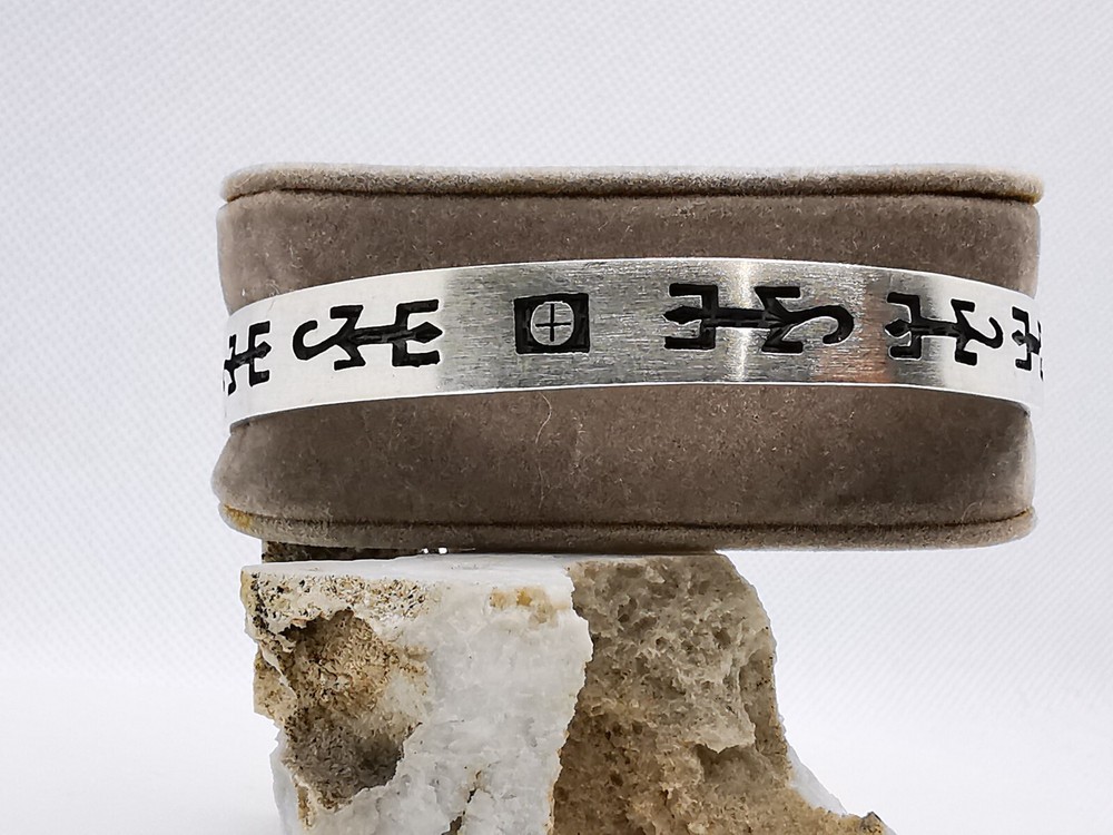 Bangle with Symbol and Sign Men's Bangle, Unisex Bangle Modern 21.2 Grams