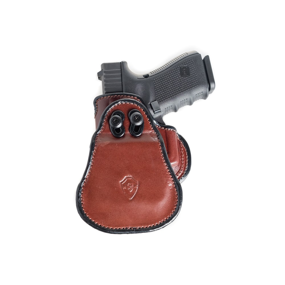 PADDLE LEATHER HOLSTER FOR SIG SAUER P320 COMPACT. OWB PADDLE ADJUSTABLE CANT.