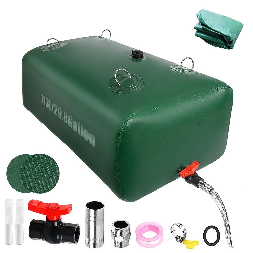 Large Capacity 113L Water Storage Bladder Tank - Foldable Portable Container for