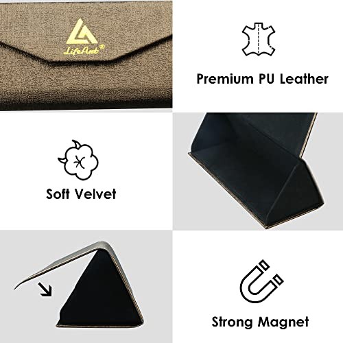 Eyeglasses Case - Foldable Holder Well Protected Easy to Carry- Matte Leather