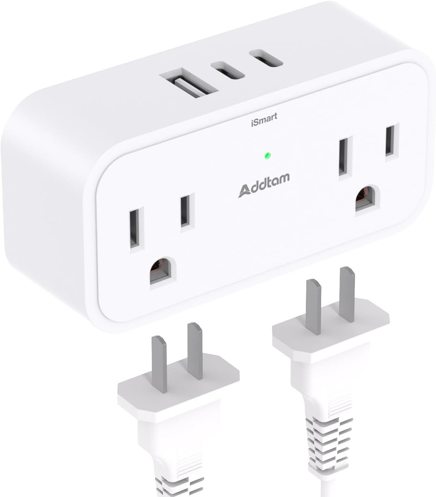 Surge Protector Extender 4 Outlets, 2 USB-C 3 USB, 3-Sided Wall Plug for Home