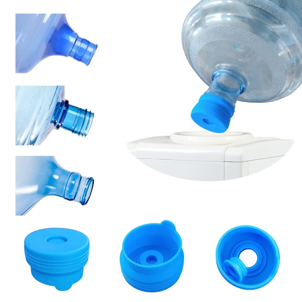 3 Pack Reusable 3 & 5 Gallon Water Jug Cap, Upgrade Silicone Reusable Replace...
