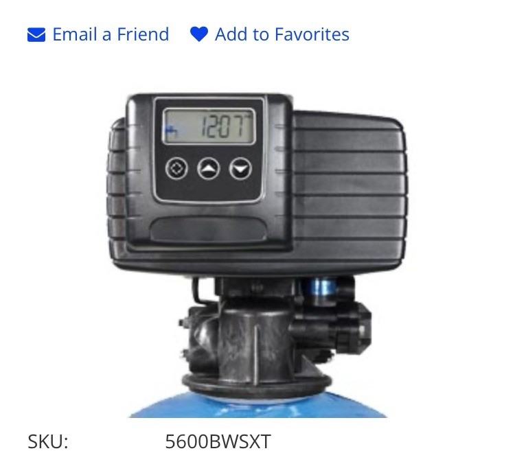 Fleck 5600SXT Filter Digital Metered Control Valve Fleck 5600 SXT BW Valve