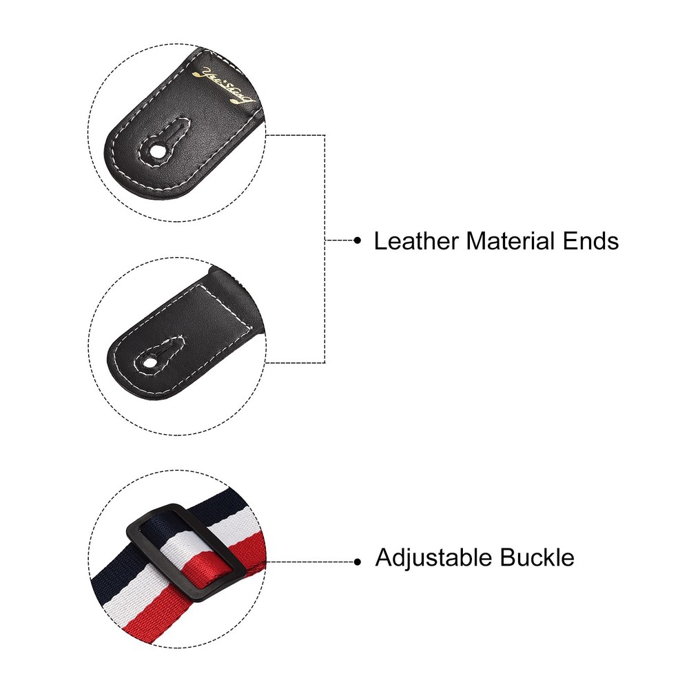 1Pcs Red/White/Blue Guitar Shoulder Straps GUITAR Adjustable Strap