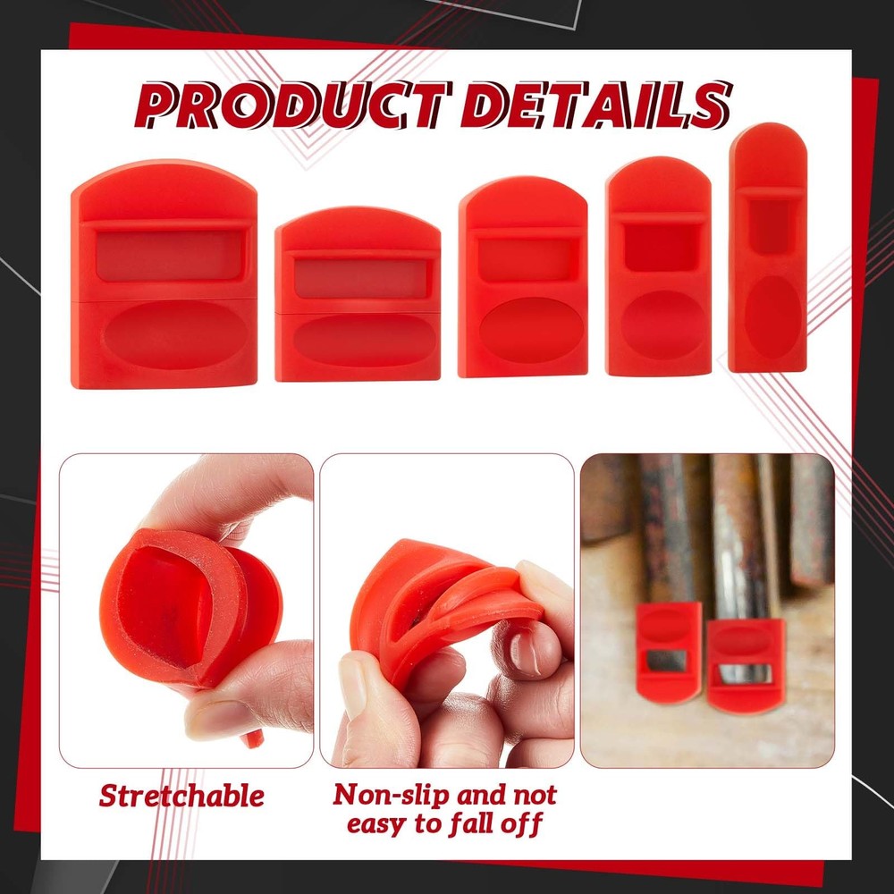 20 Pcs Soft Silicone Chisel Edge Guard Set Silicone Chisel Tip Tool Protector...