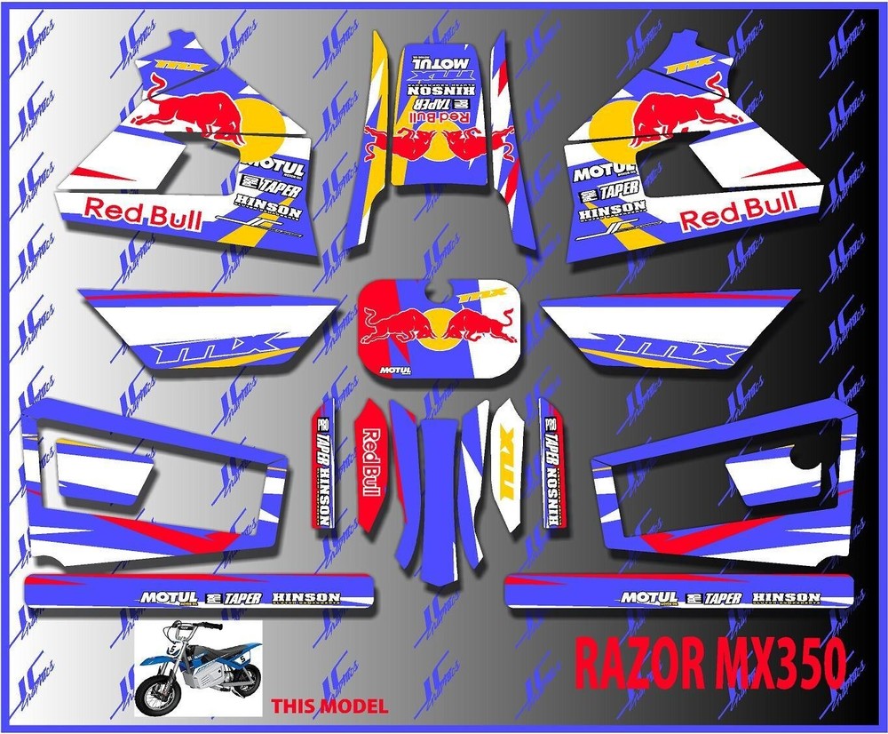Razor MX350 CUSTOM graphics kit decals THICK AND HIGH GLOSS