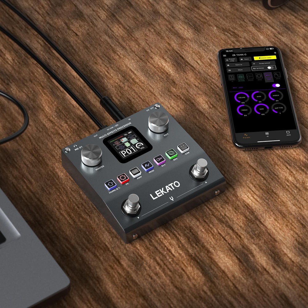LEKATO Multi Effects Guitar Pedal Guitar Effects Processor w/ 6 Effects Modules