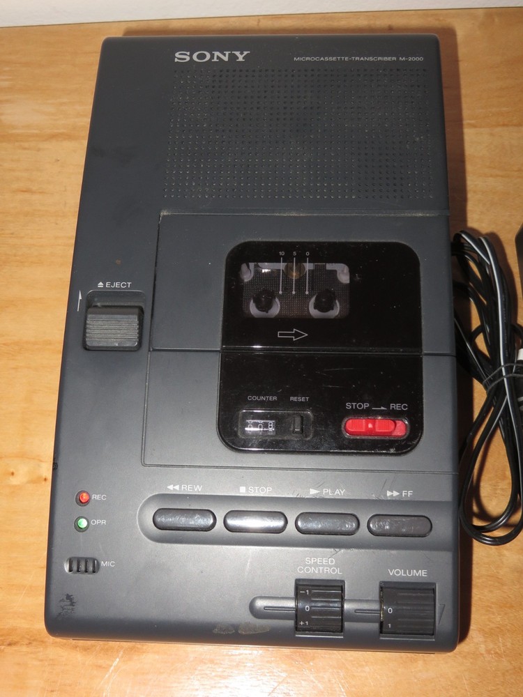Sony M-2000 Microcassette Transcriber With Power Adapter UNTESTED. as-is