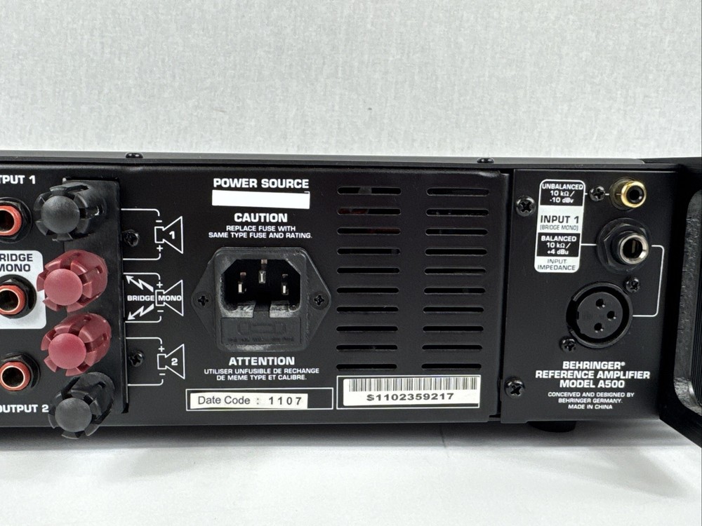 Behringer Reference Amplifier Model A500 Working Used