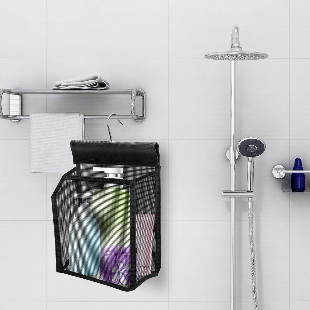 Portable Mesh Shower Caddy Hooks Multi-Functional Hanging Organizer for Bathroom