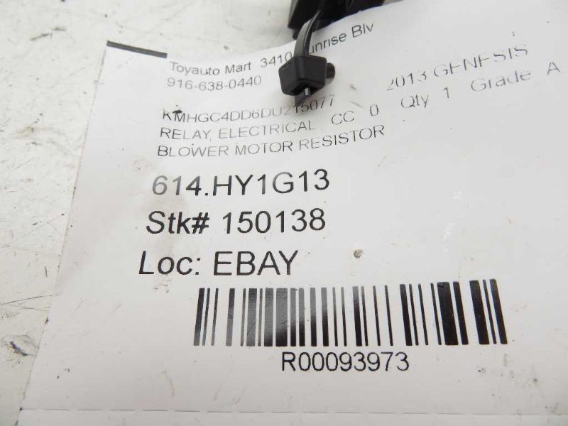 GENESIS 2013 BLOWER MOTOR RESISTOR