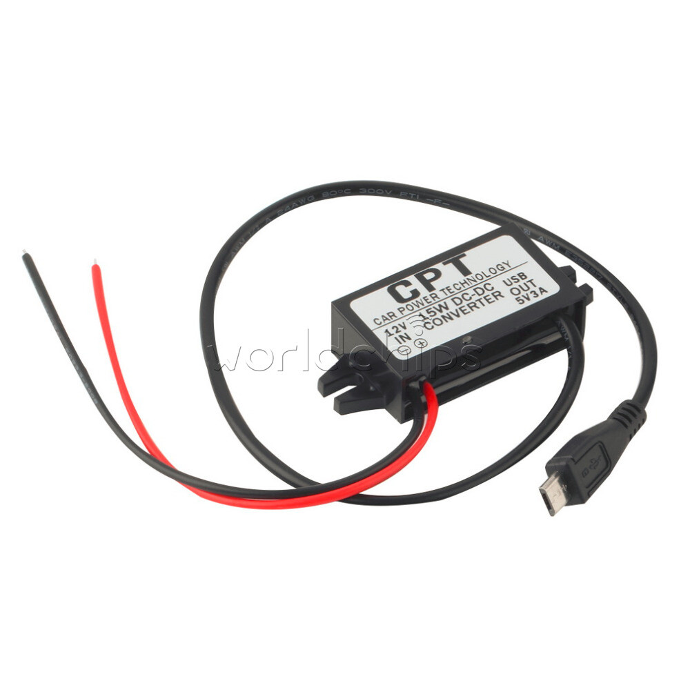 DC-DC 12V to 5V Mini/Micro/A type USB Dual Converter Step Down Power Module Tool