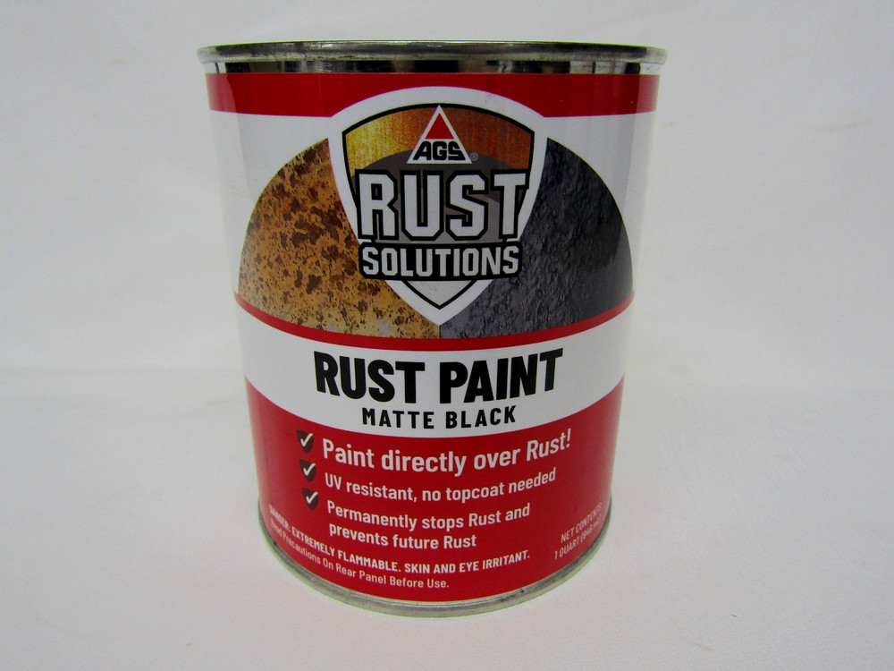AGS Rust Solutions Rust Paint, 1 QT Can, Matte Black