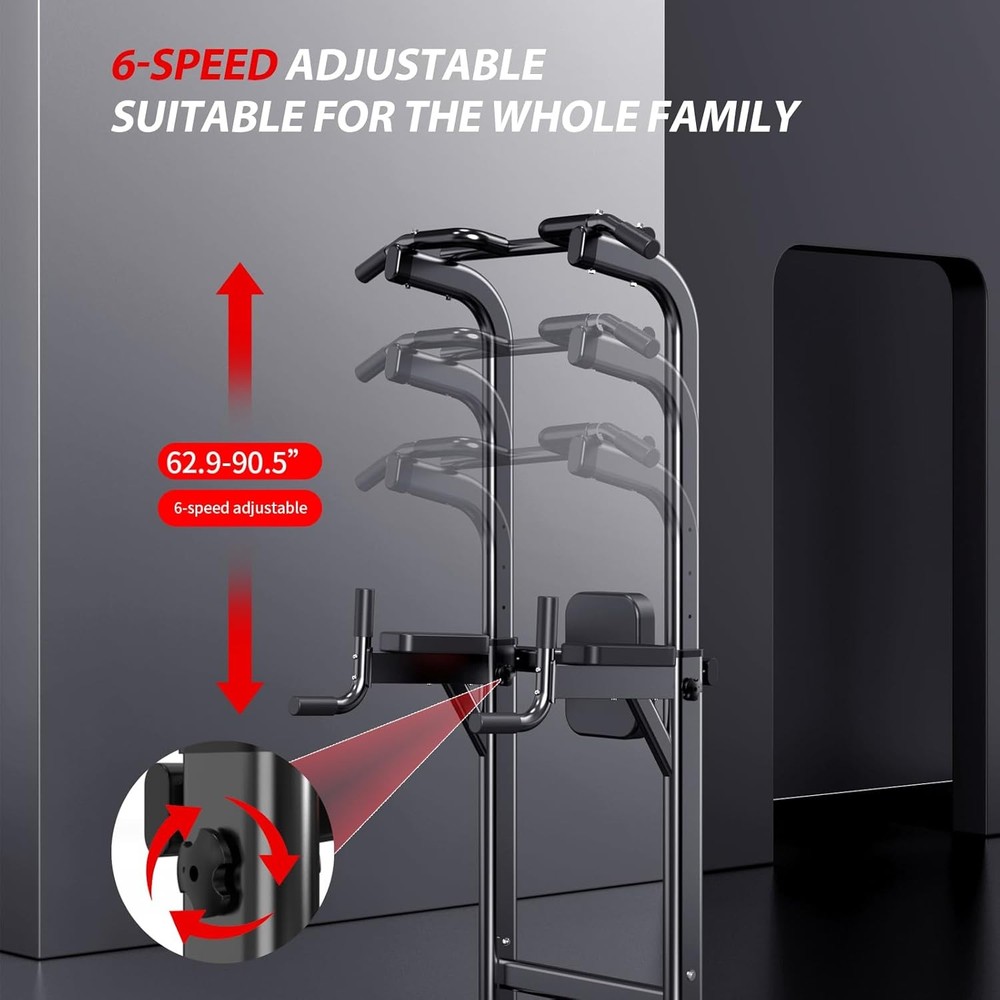 Power Tower Adjustable Height Pull Up & Dip Station Multi