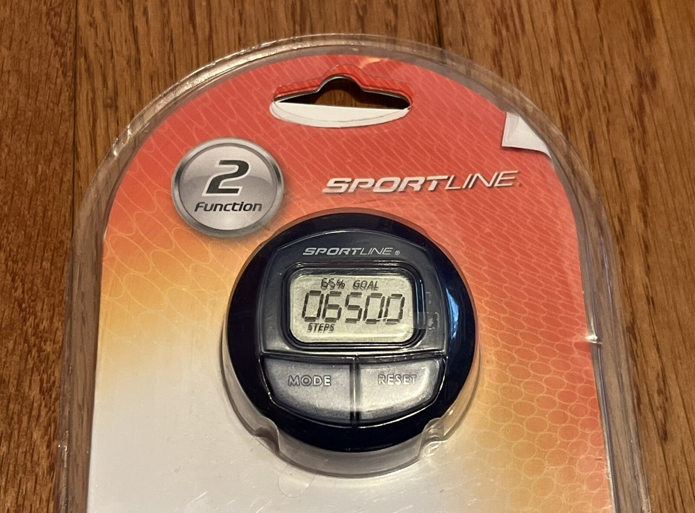 Sportline Pedometer Dual Function Distance & Step, Measuring Walking, Blue - NEW