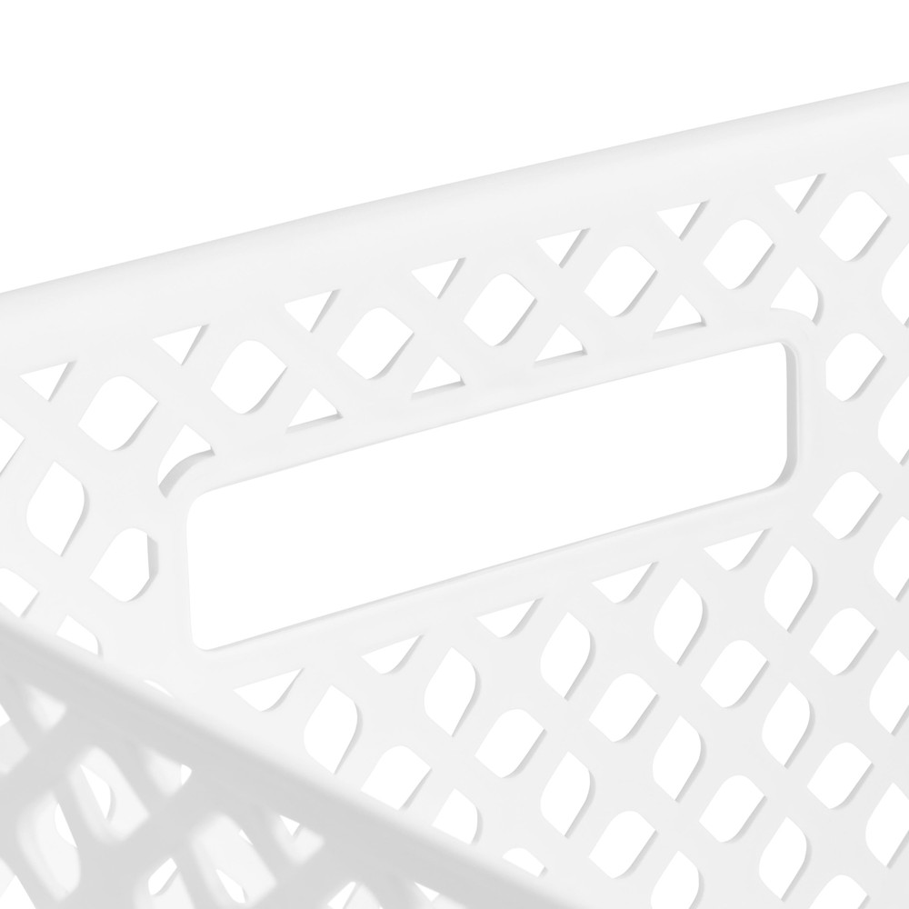 White 13" Cube Decorative Storage Basket