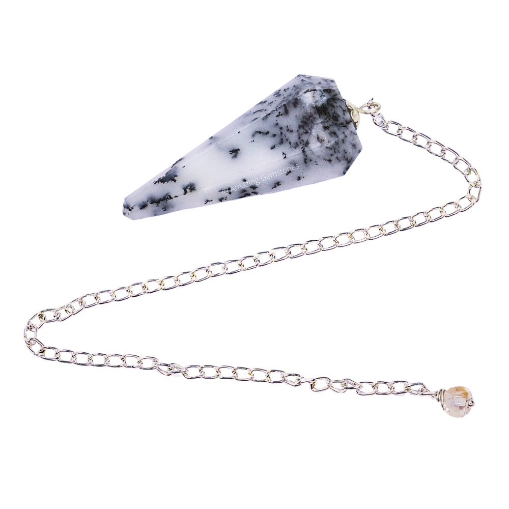 Dendrite Opal Dowsing Crystal Pendulum