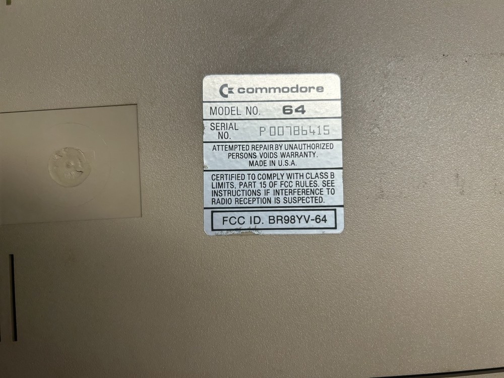 Commodore 64 Personal Computer w/Power Supply