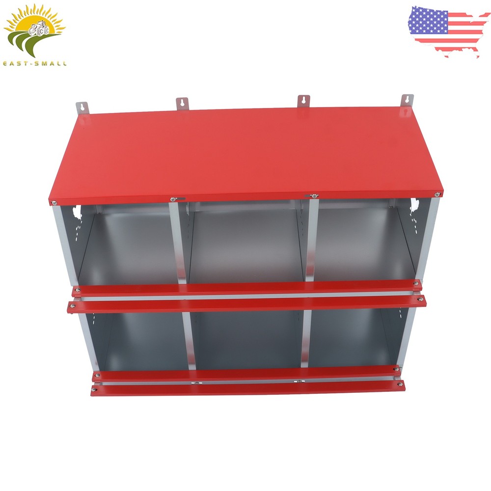 Chicken Laying Boxes 6 Compartment Nesting Boxes for Chickens Galvanized Steel