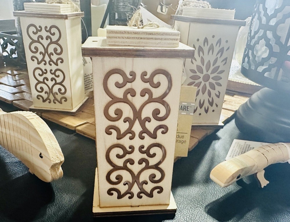 Wooden Craft Lantern 2 Pieces