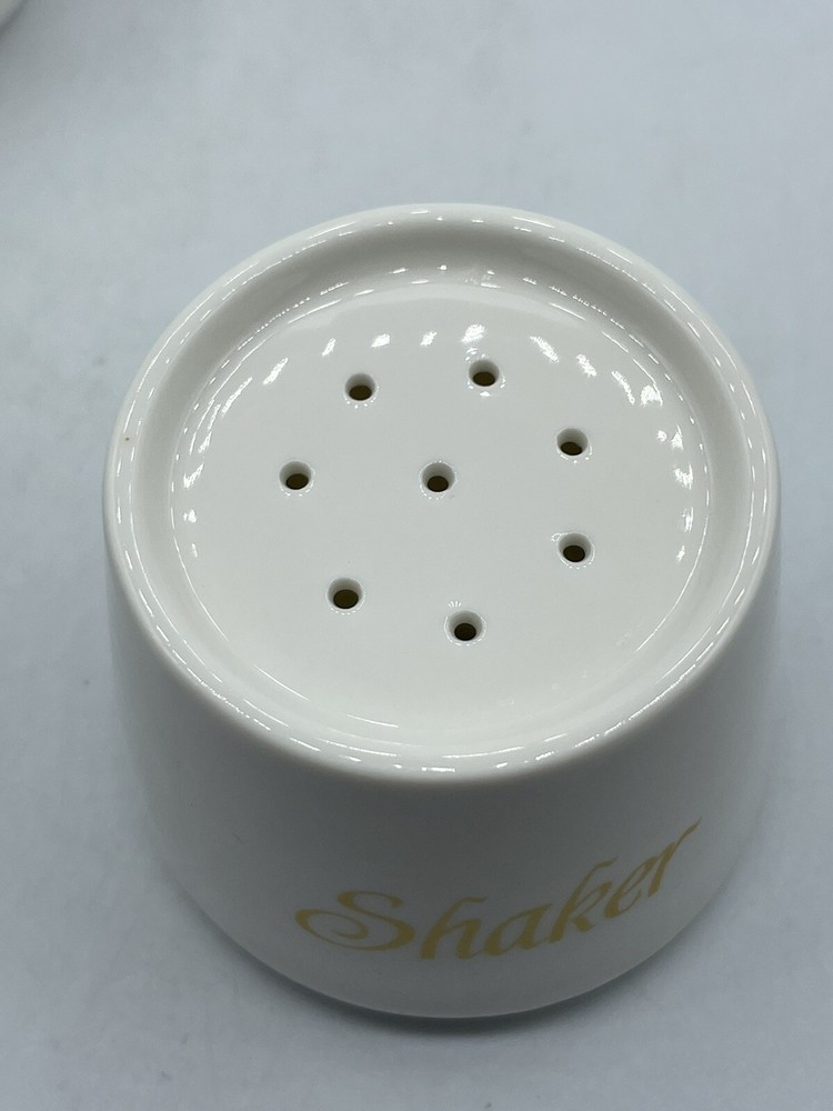 Avon White Stackable Creamer Shaker Sugar 3pc Ceramic Set