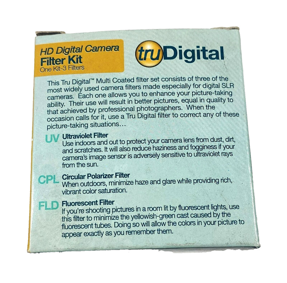 Tru Digital HD Digital Camera One Kit-3 Filter 52mm