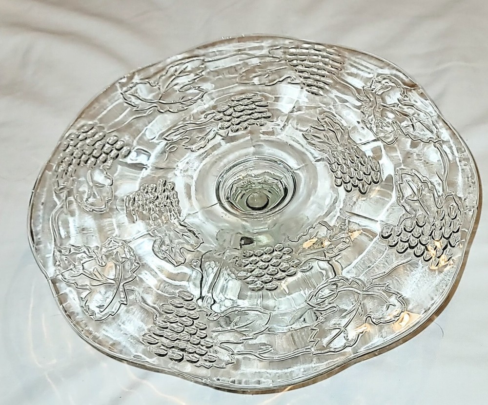 Decorative Fruit & Flowers Glass Cake Stand  - Dining, Glassware, Serveware