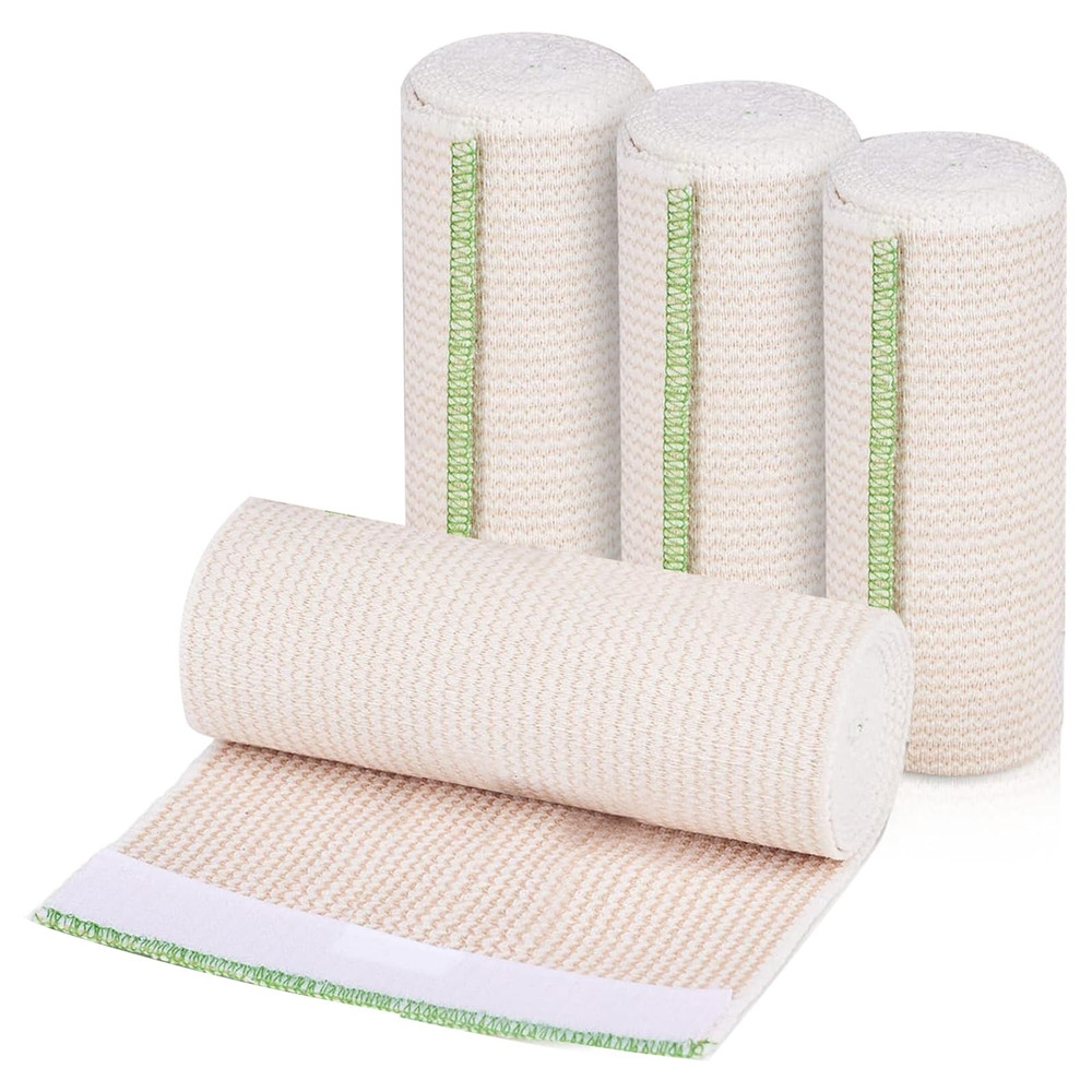 4 Pack 6 Inch Elastic Bandage Wrap Compression Wrap with Self Closure