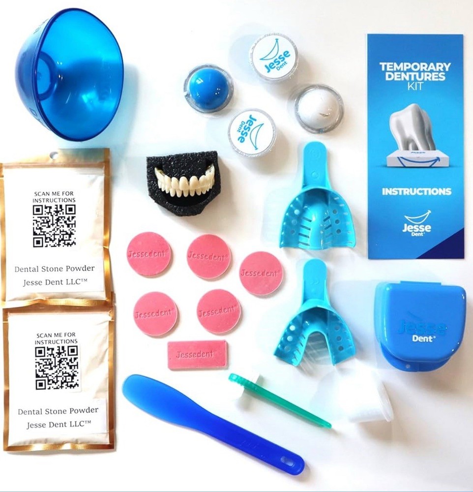 DIY DENTURE KIT Complete Custom Dentures Temporary Teeth Tooth * FULL /PARTIAL*