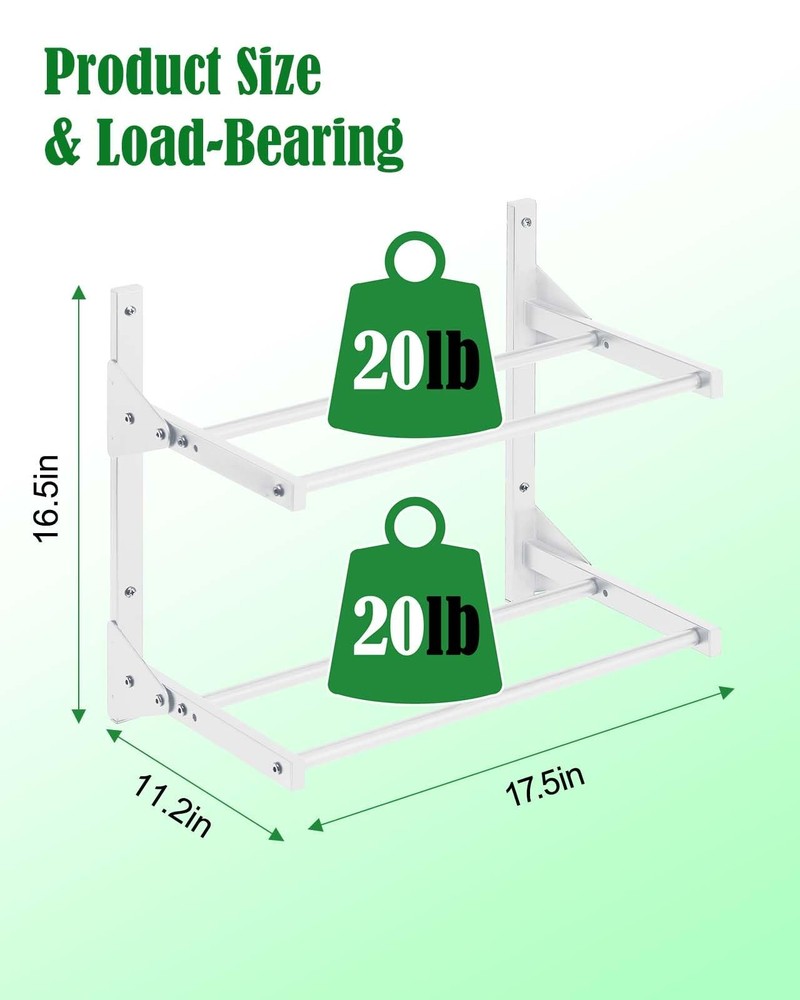 AHOWPD Wall Mount Filament Storage Rack- 3D Printer White