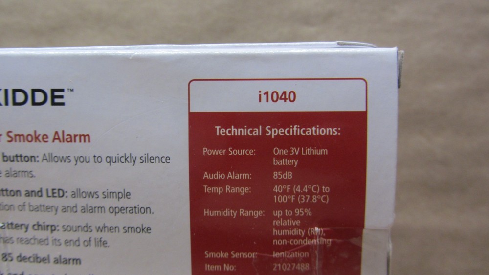 Kidde i1040 Micro 4 in. Battery Powered Smoke Detector with Ionization Sensor