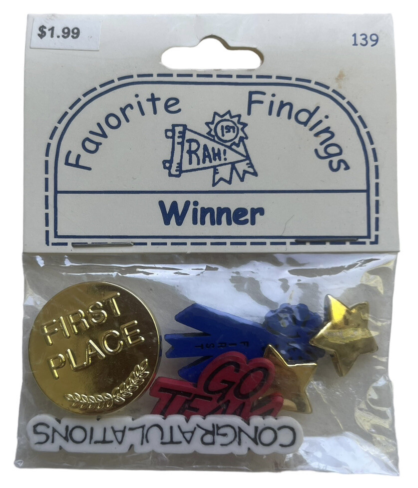 Buttons WINNER First Place Favorite Findings Assorted Pack Blumenthal Lansing