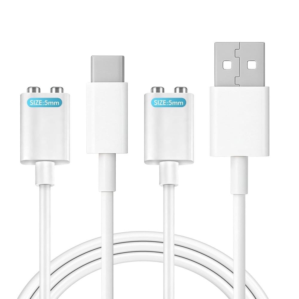 2-Pack Magnetic Charging Cable USB-A & USB-C 2.7ft Detachable Magnet Adapter Set