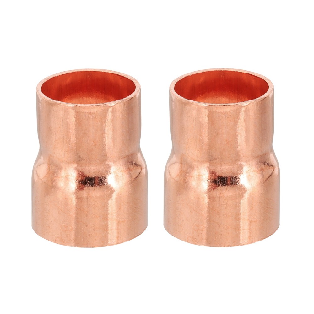 7/8" to 3/4" ID Copper Reducer, 2pcs 99.9% Reducing Coupling Pipe Tube Adapter