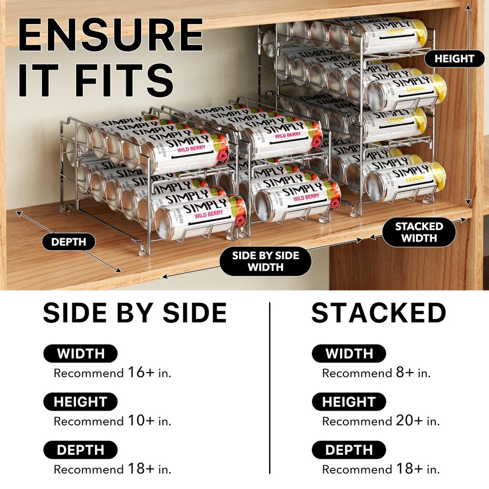 2PK Front Loading Tall skinny Can Dispenser, Chrome