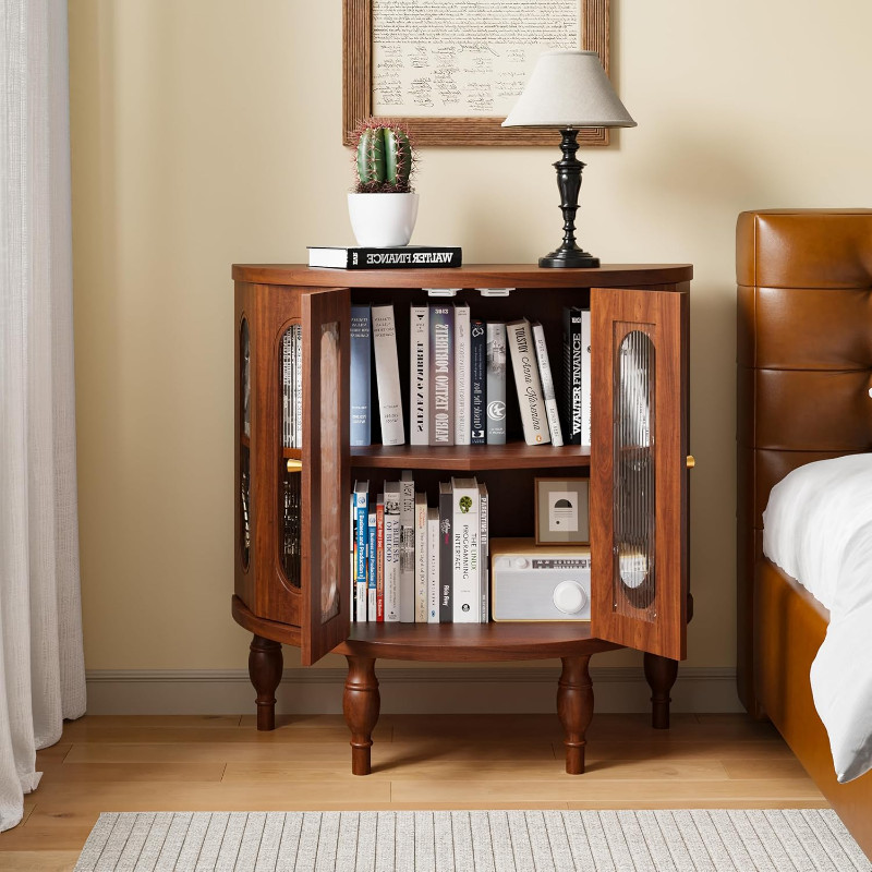 31'' Sideboard Buffer Cabinet with Storage, Semi-Circle Accent Storage Cabinet