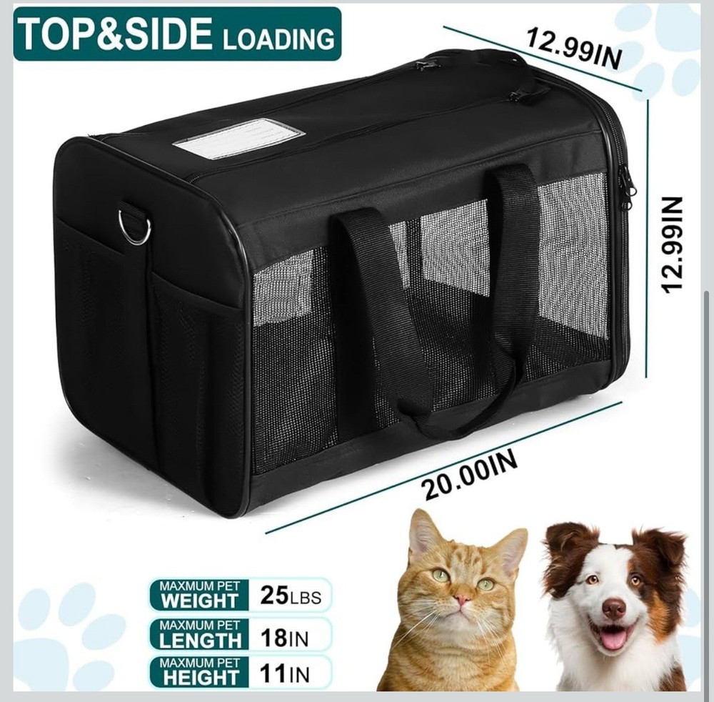 PIZVOX Small/Medium Pet Carrier - Black