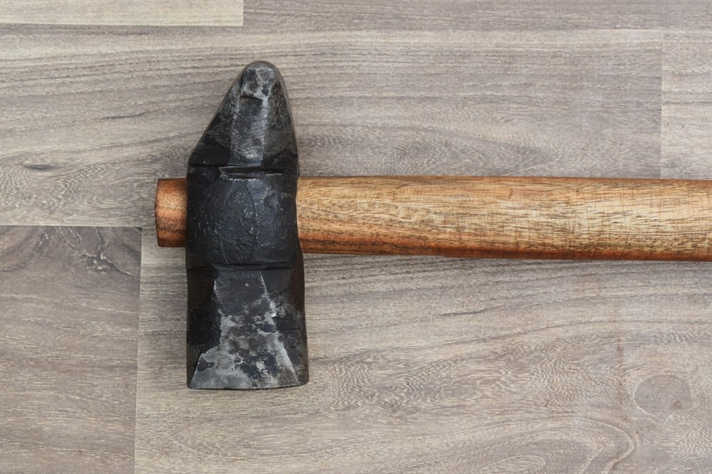 Blacksmith Hammer Iron Handforged Wood Working Square Head Hammer Tool Workshop