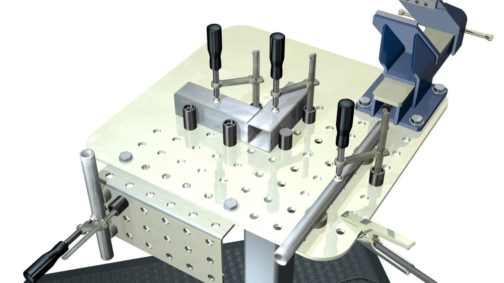 Lazy Susan Industrial Workbench - rotating, multi-station space saving