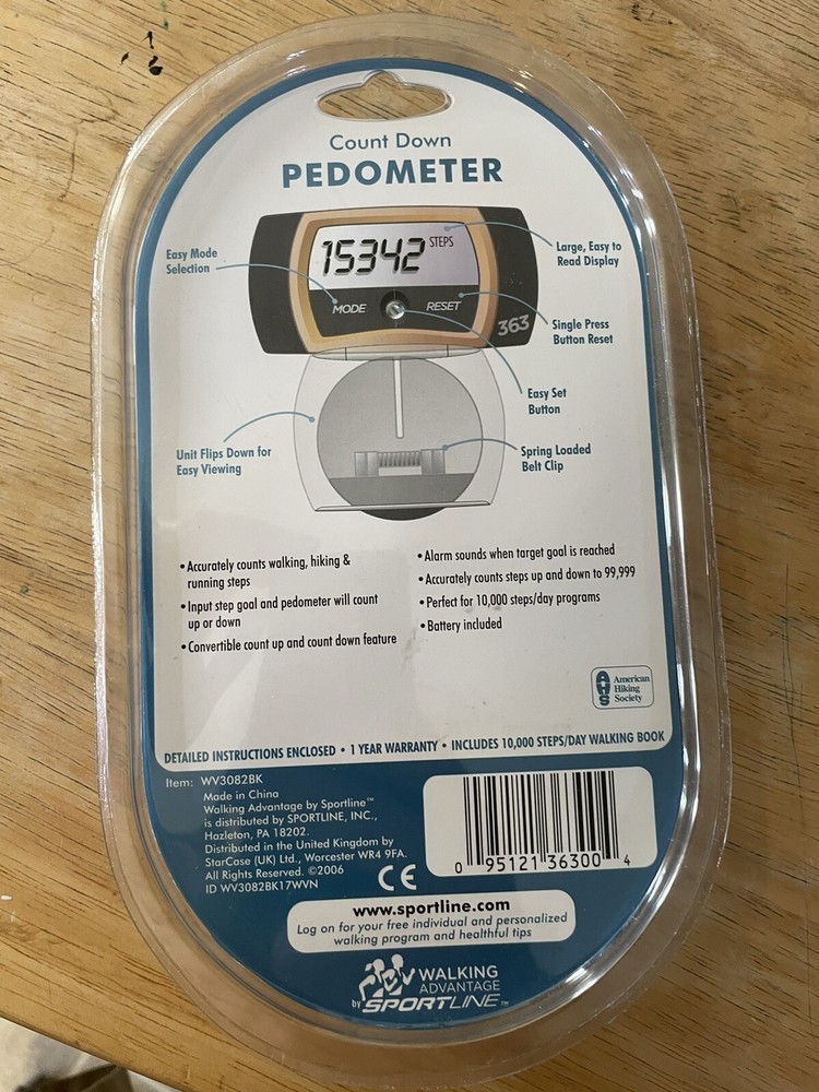 Sportline Count Down Pedometer 363 New & Sealed