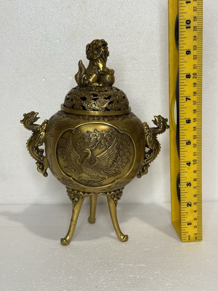 Chinese Style Solid Brass Incense Burner