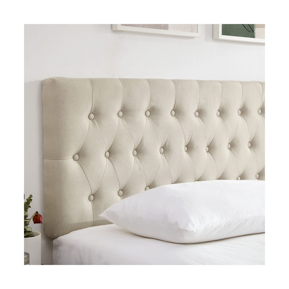 Kingfun Tufted Upholstered Queen Size Bed Headboard in Modern Button Design, ...
