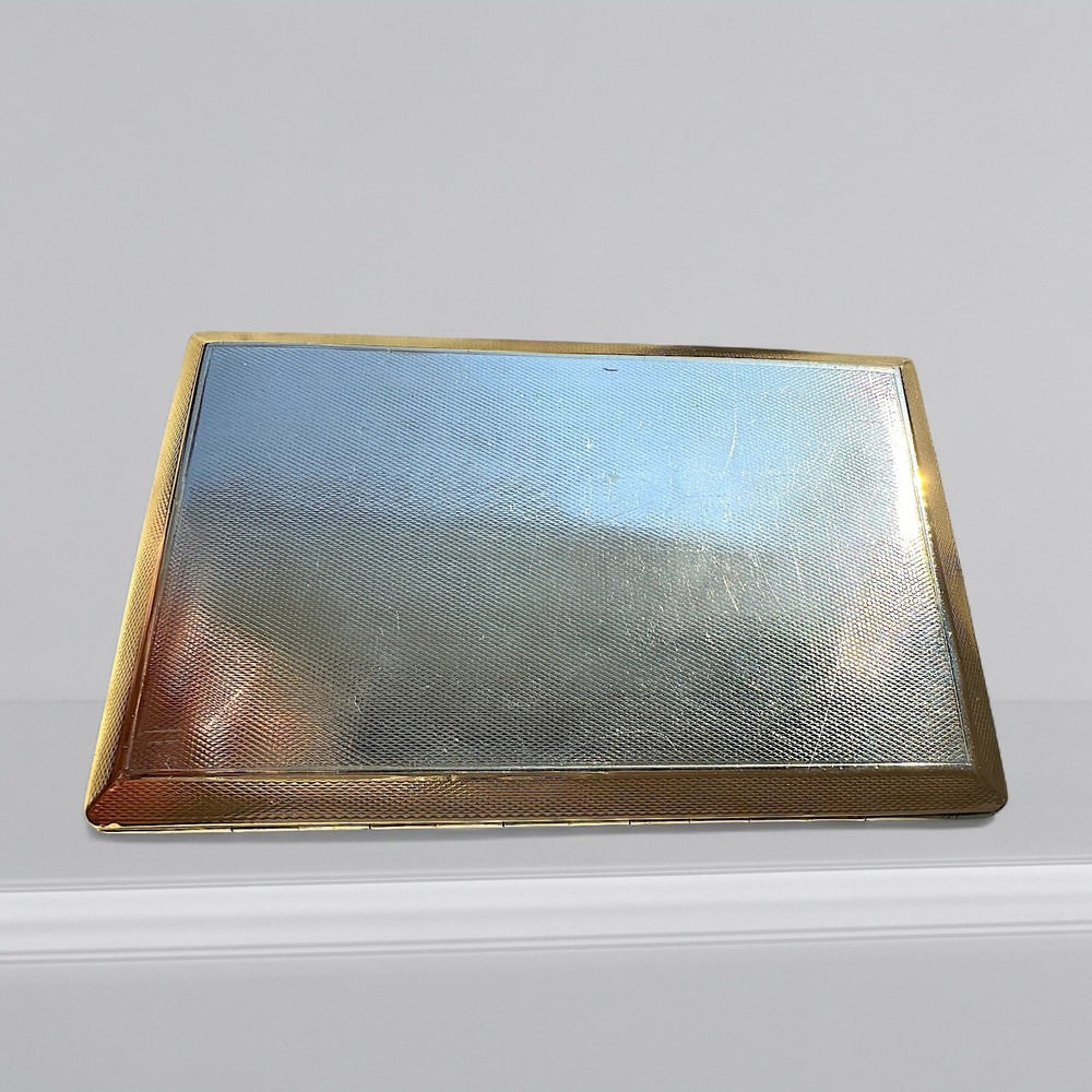 Art Deco Silver & Gold Slide Cigarette Case 1926