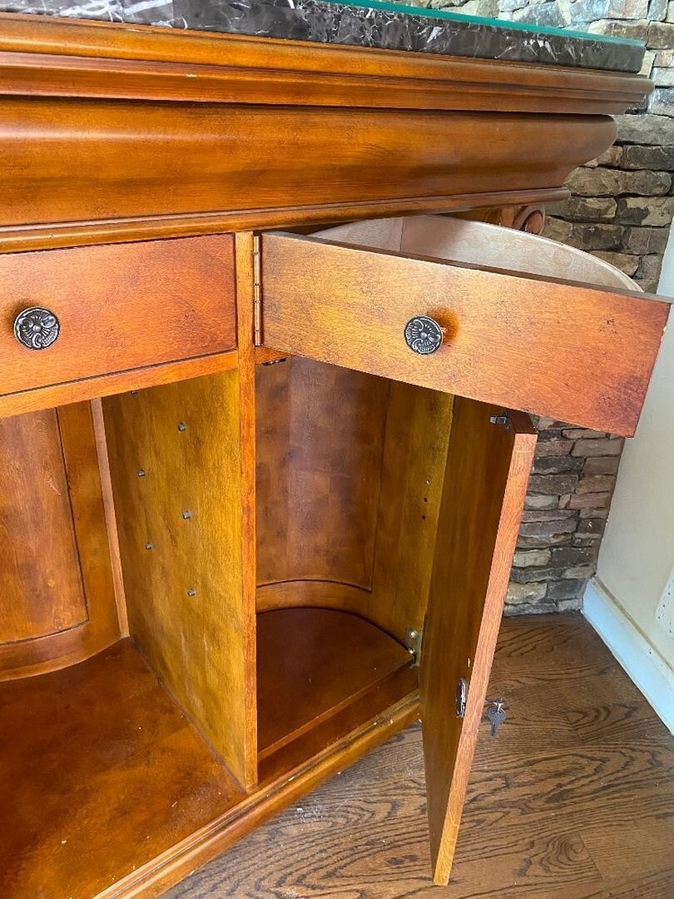 Cherry Wood Bar with Marble Top